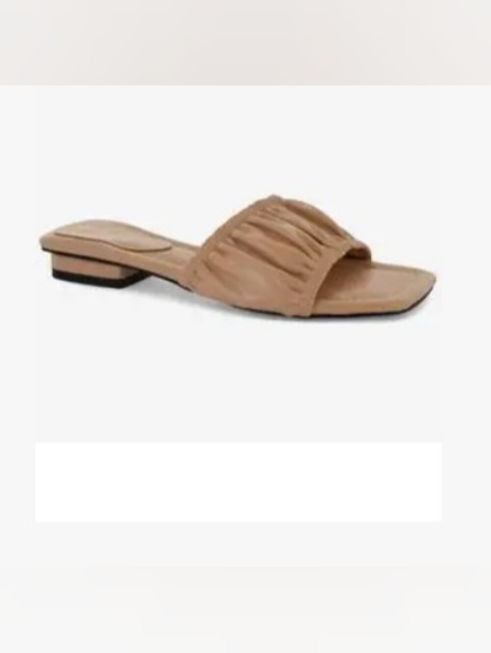 NWT Neutral Nude Ruched Slide Sandals